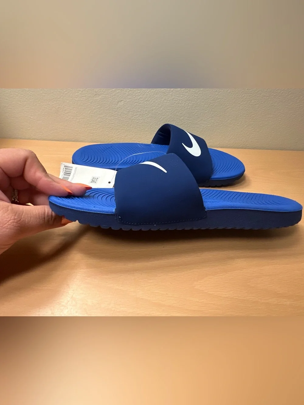 NWT Nike Kawa Slide Blue Void/Signal Blue Sandals  Kids Sz 6Y 819352-404